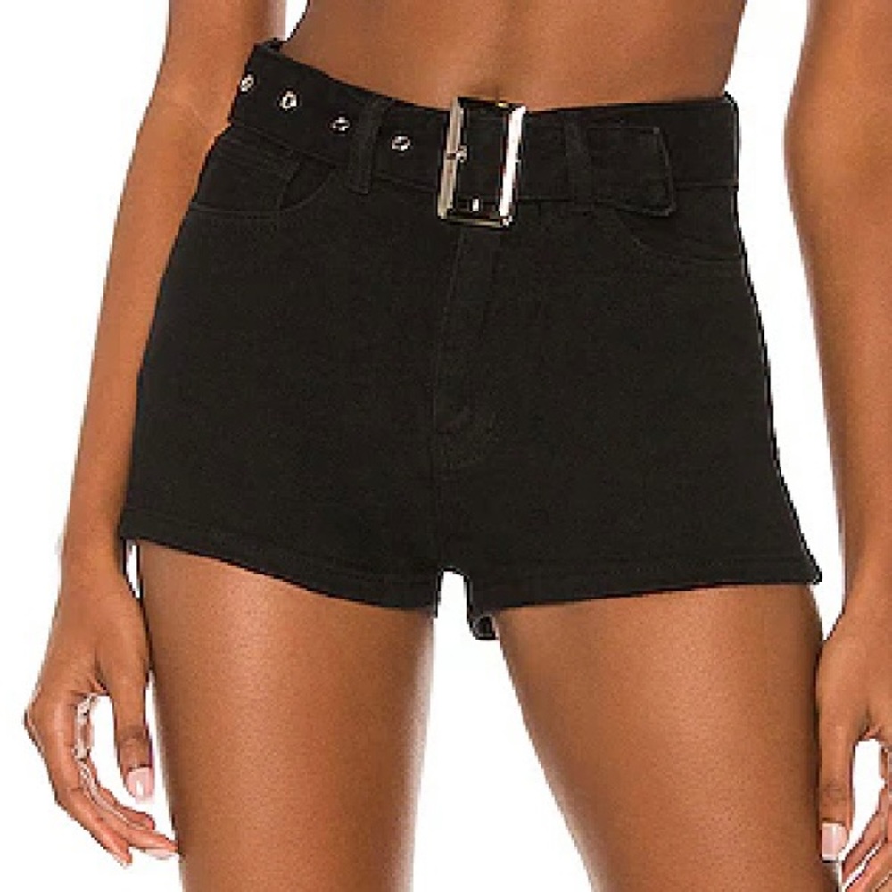 Superdown X Revolve Black Belted Short Shorts - image 2
